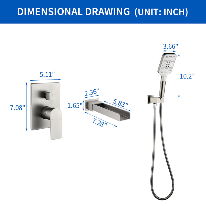 All-In-One Kit with Rough in-Valve, Brushed Nickel
