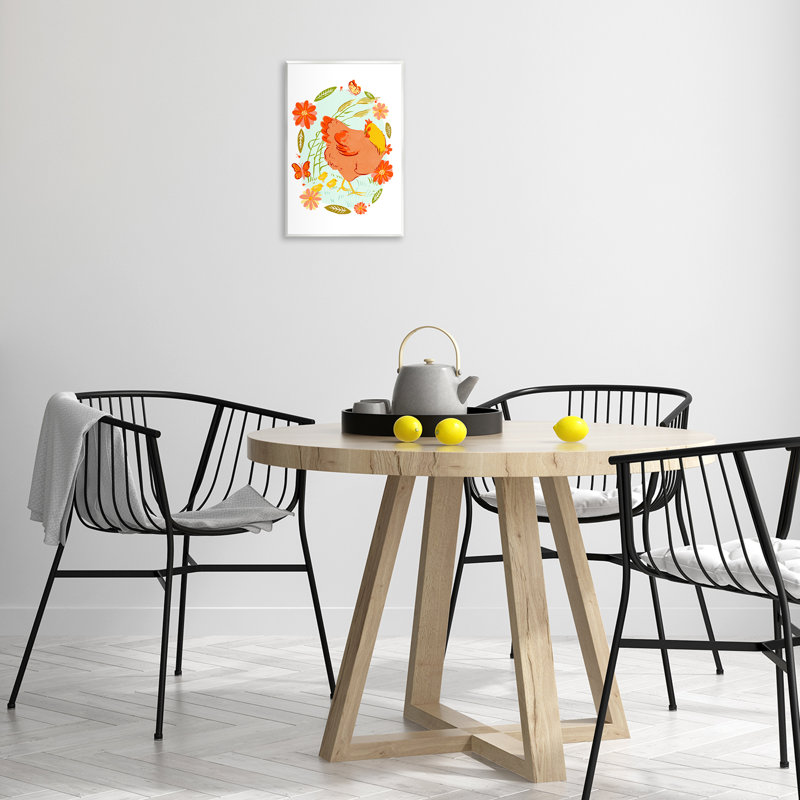 Hen and Chicks, plaque murale florale circulaire, design par Hannah Moren, H 15 po x l 10 po