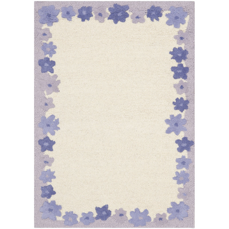 Tapis 80% laine et 20% coton touffeté à la main Claro, Rectangle 5 pi x 8 pi