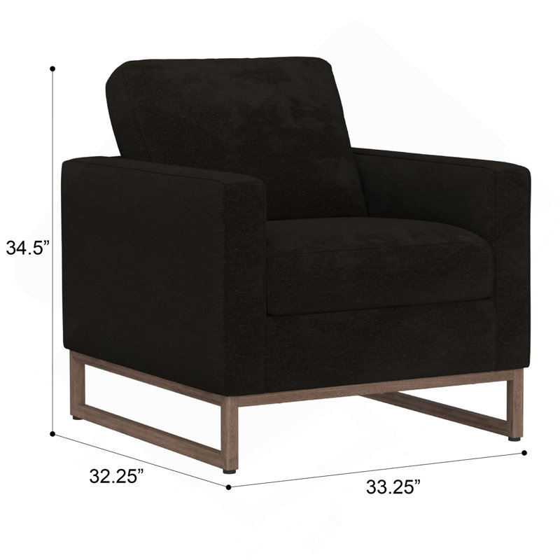 Chaise d'appoint noire avec pieds en métal