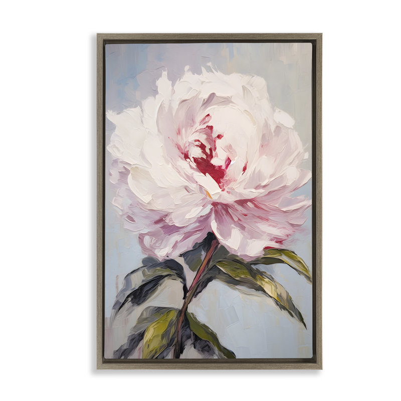 Toile flottante encadrée rose pâle par Petals Prints Design, Cadre flottant orme Montalcino, H 31 po x l 21 po