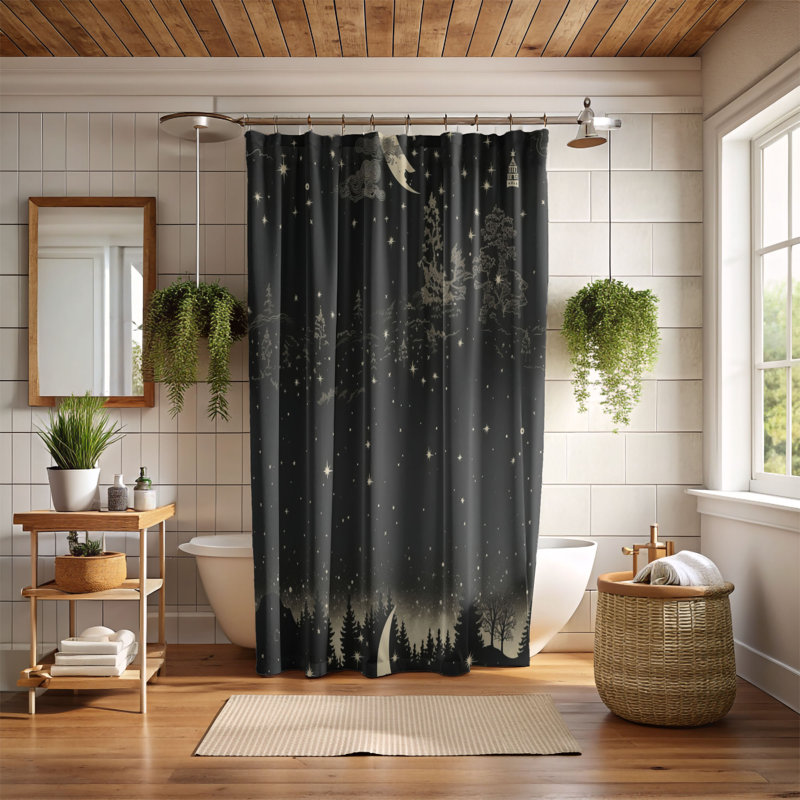 Luzon Abstract Shower Curtain, 74"H x 71"W