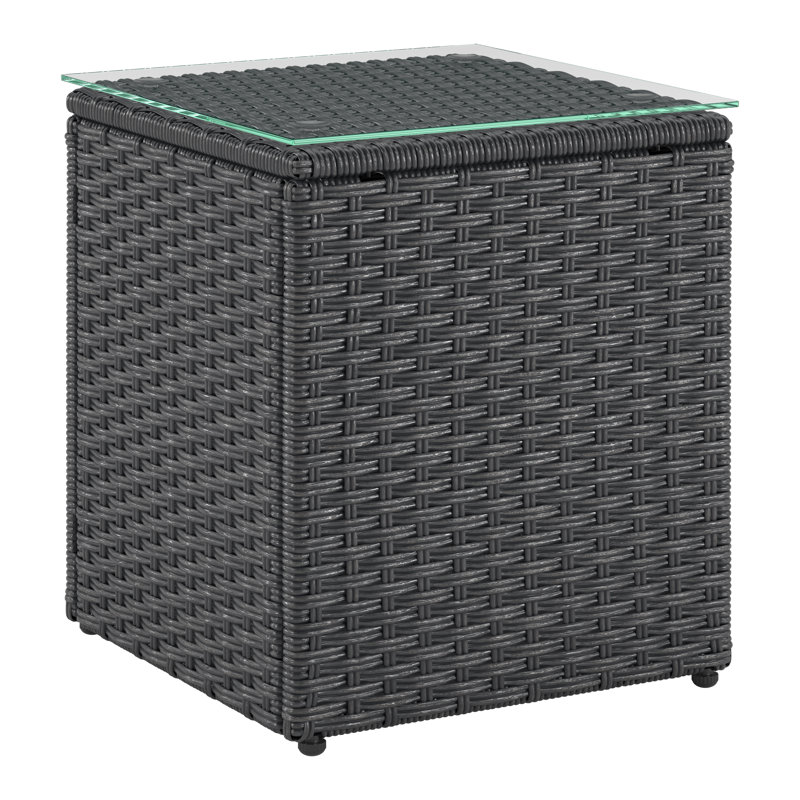 Wicker Patio Square Side Table