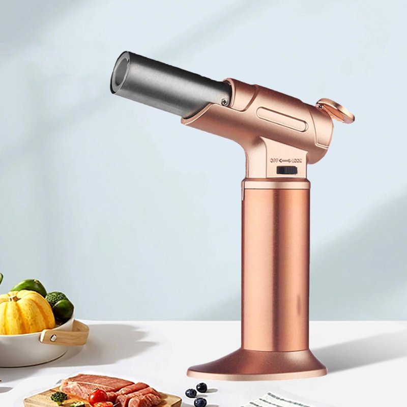 Briquet coupe-vent en métal au gaz butane, Beige