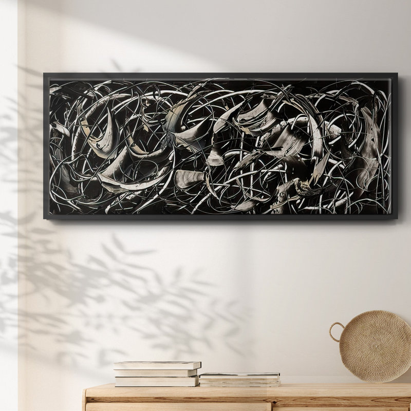 Linear Movement II - Framed Canvas, 20" H x 50" W