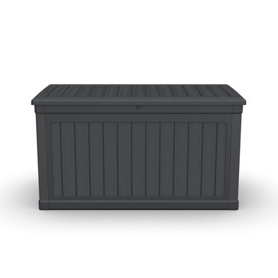 230 Gallon Large Deck Box with Double-Wall Resin, Lockable Outdoor Storage Bench for Patio and Garden, 58" L