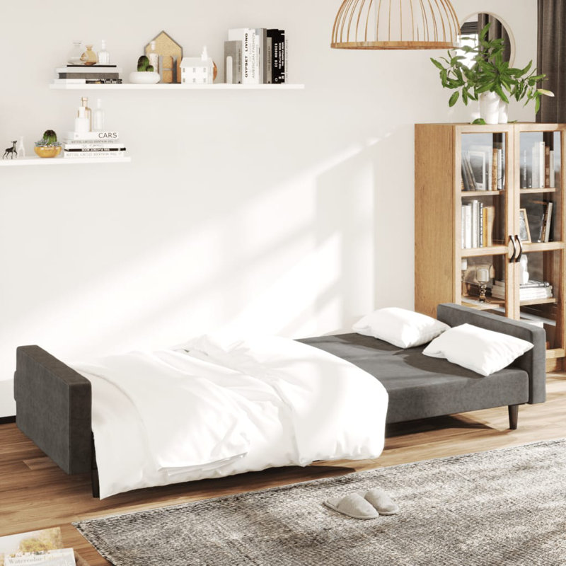 Sharde 86.6'' Velvet Sofa, Dark Gray Velvet