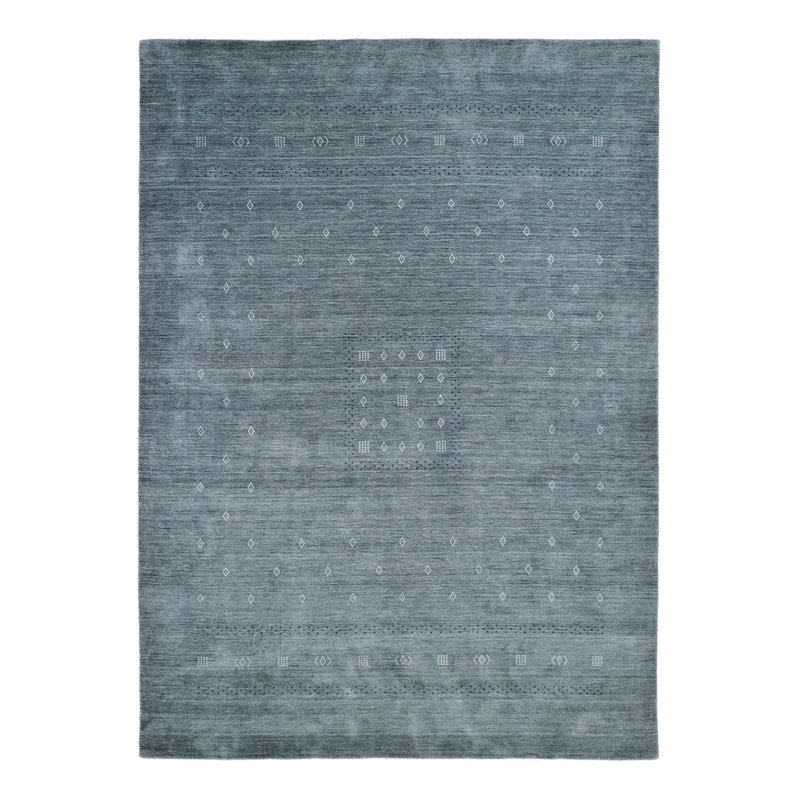 Simi Hand Knotted Cotton/Wool Southwestern Area Rug, Dark Brown, Rectangle 5' x 8'