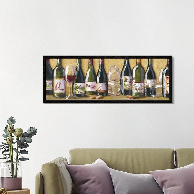 2013 Wine II by Malenda Trick - Floater Frame Panoramic Gallery-Wrapped Canvas Giclée on Canvas, 40.64 cm H x 121.92 cm W
