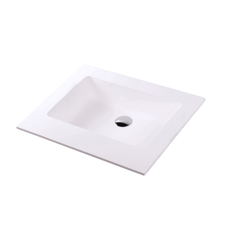 Kubitop 24'' L Bathroom Sink, Matte White