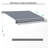 10' X 8' Patio Awning, Manual Retractable Sun Shade With UV Protection And Easy Crank Opening, Dark Gray-125181336-125181362