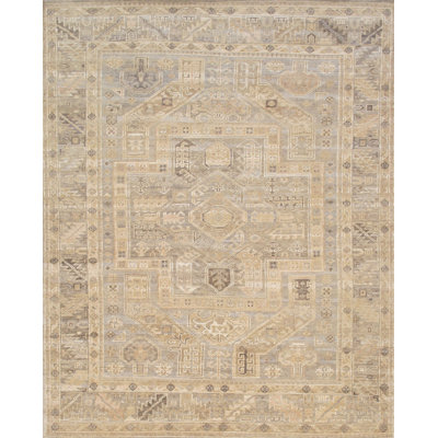 Tribal Hand-Knotted L. Blue Wool Area Rug