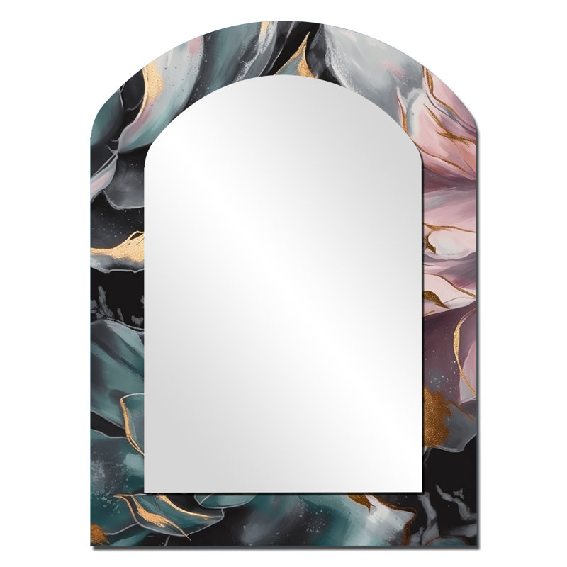 Green Serenade Of Succulents I - Miroir mural vert, 34 po x 25 po