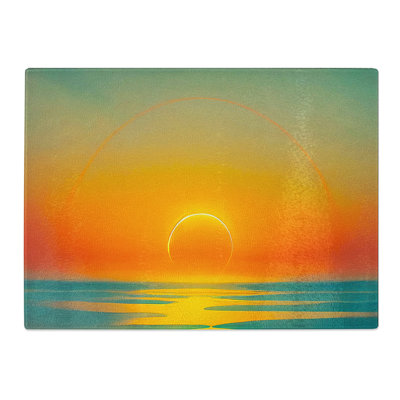 Bold Sunset View  Glass Chopping Board