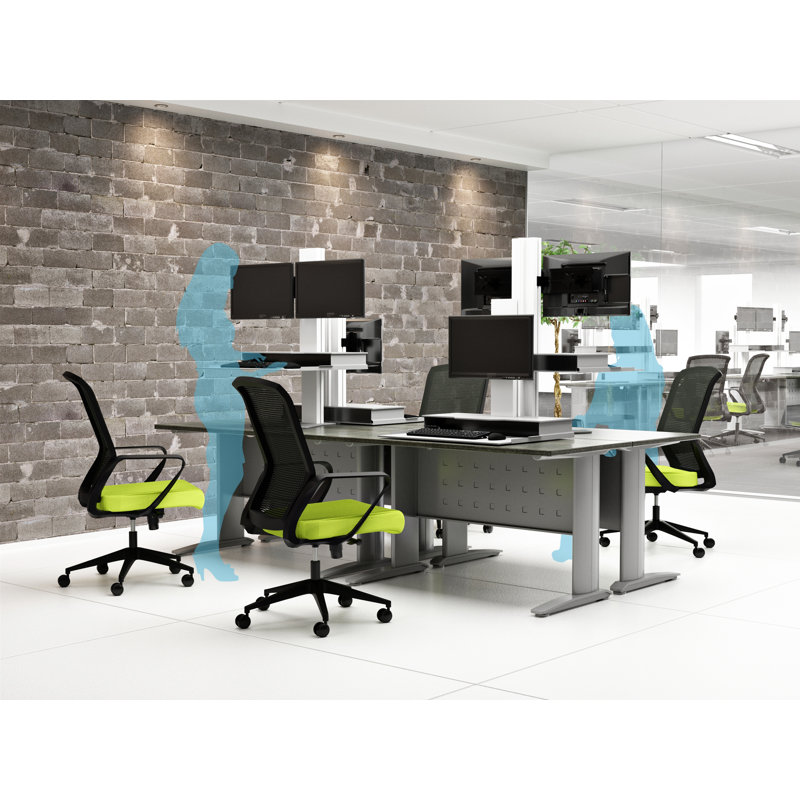 Support de bureau à hauteur ajustable Hover Helium, Blanc