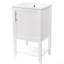 Meuble-lavabo de 20 po avec lavabo, armoire de salle de bain avec porte à fermeture douce, support de rangement et tablette ouverte-1116291041