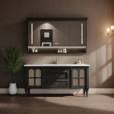 Armoire de salle de bain luxueuse de style rétro français