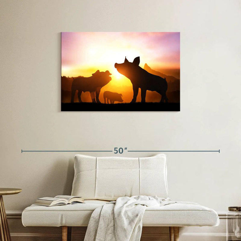 Pig Silhouettes, 24" H x 36" W