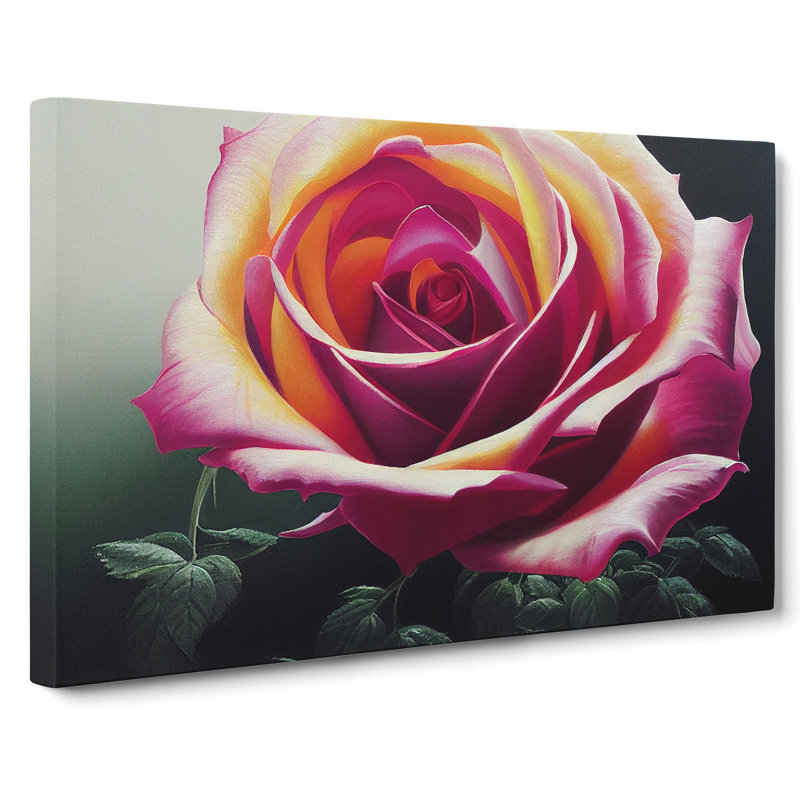 Pretty Rose Flower - Wrapped Canvas, 35cm H x 50cm W x 3cm D