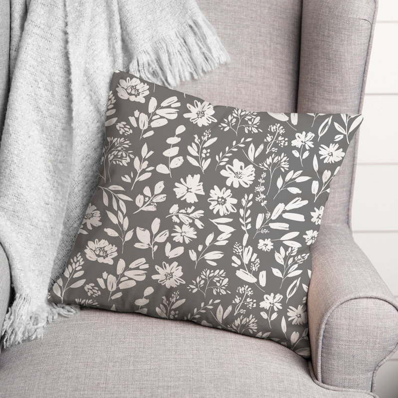  Housse et insert de coussin 16 po, 18 po x 18 po, Gris