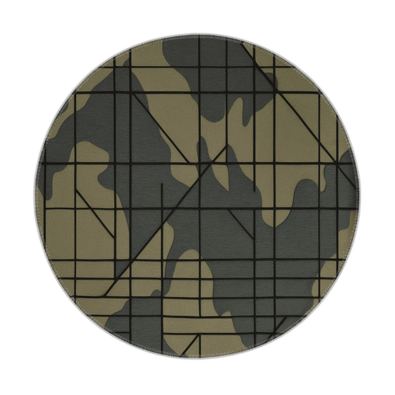 Patrol Layer Indoor And Outdoor Area Rug, Round 5'