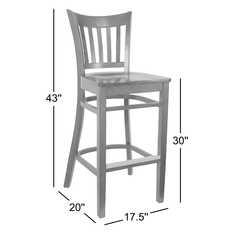 Solid Wood Counter Stool, Dark Walnut