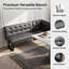 Corner Bench Dining Table Set, 130-170cm Extendable MDF Oak Table with Padded Corner Bench and Bench