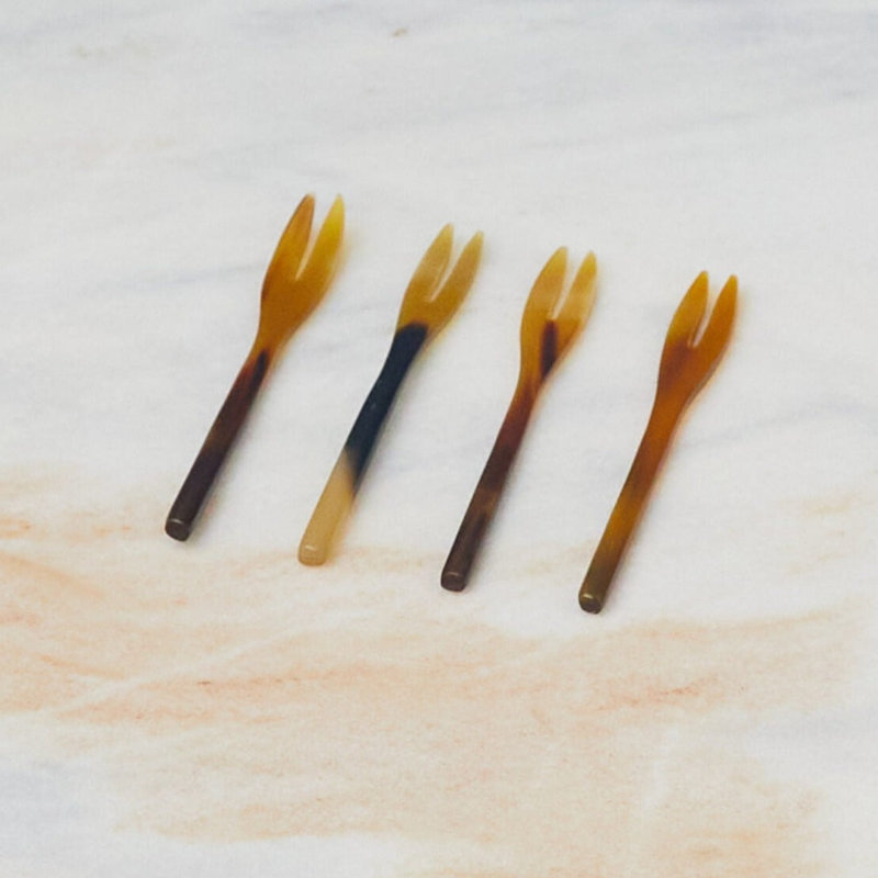 Fourchettes à cocktail en corne, ensemble de 4