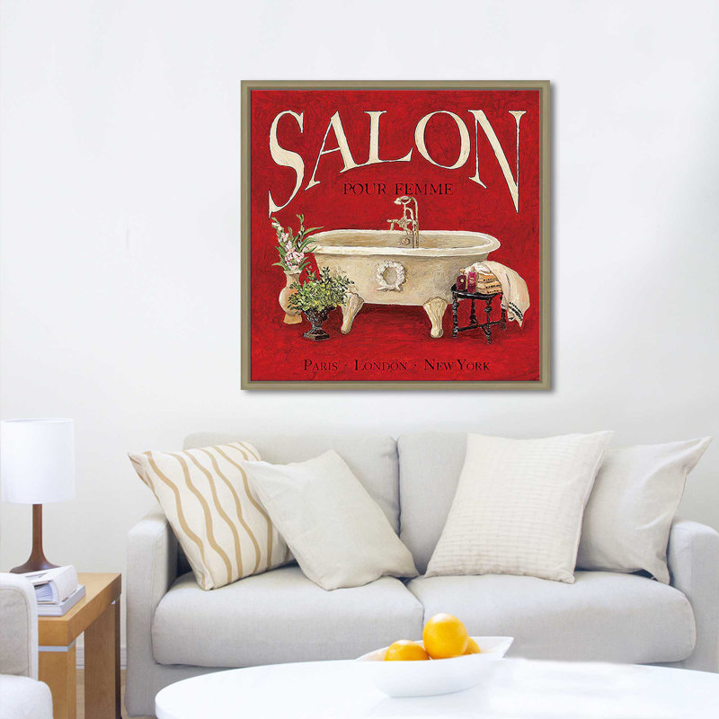 «Salon pour femme» par Charlene Olson, Cadre flottant champagne, H 21,5 po x l 21,5 po x P 2 po