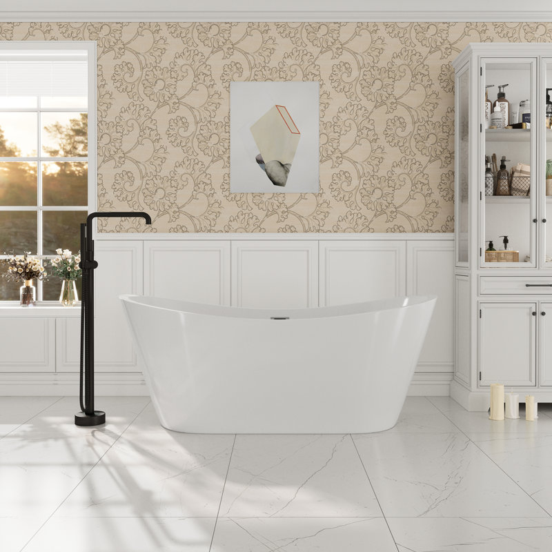 Ascent Casainc 67'' x 30'' Freestanding Soaking Acrylic Bathtub