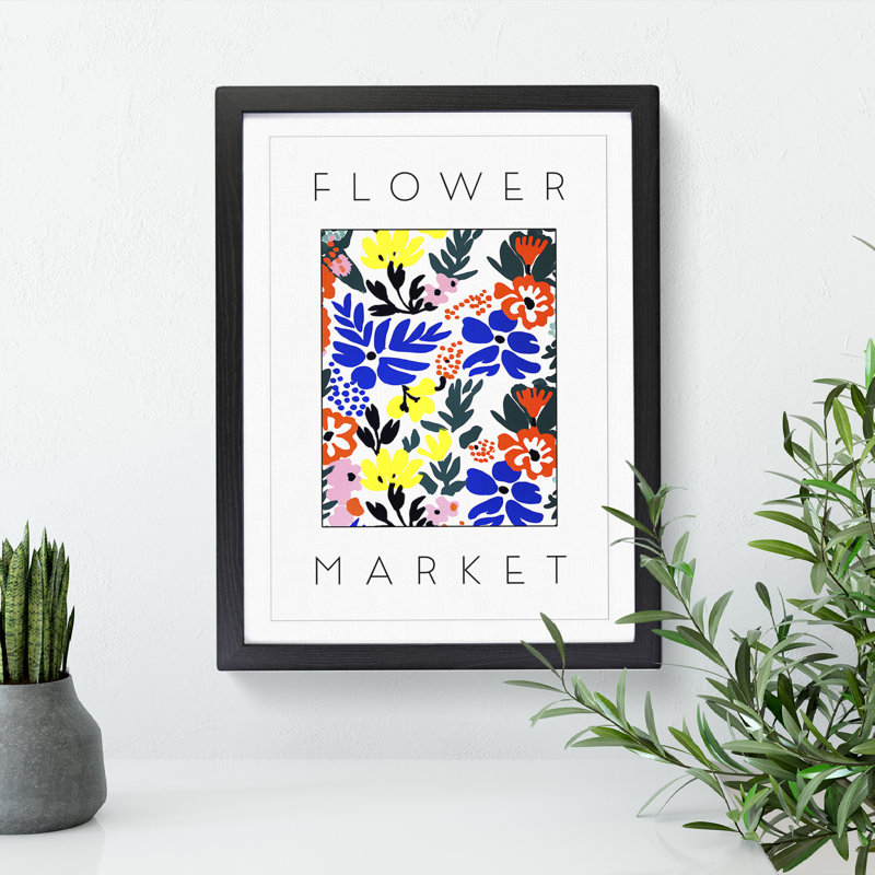 Flower Market Exhibition White No.11 - Single Picture Frame Print on Wood, 46cm H x 34cm W x 2cm D