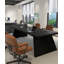 Bureau rectangulaire en bois massif noir-360595145