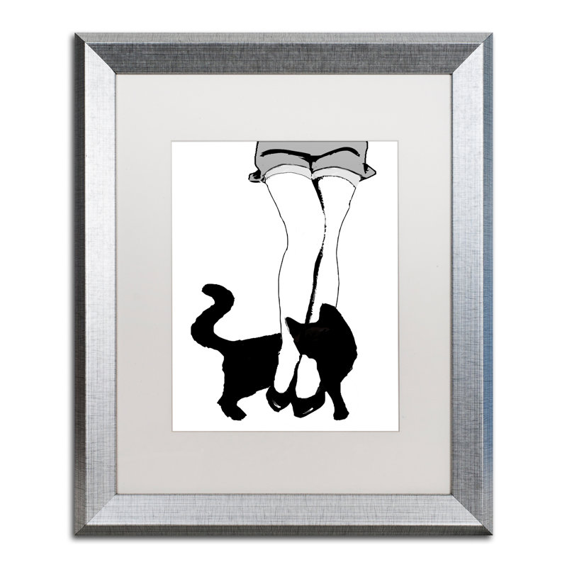 Jadaya «Black Cat», impression encadrée, Blanc, H 20 po x l 16 po x P 0,5 po