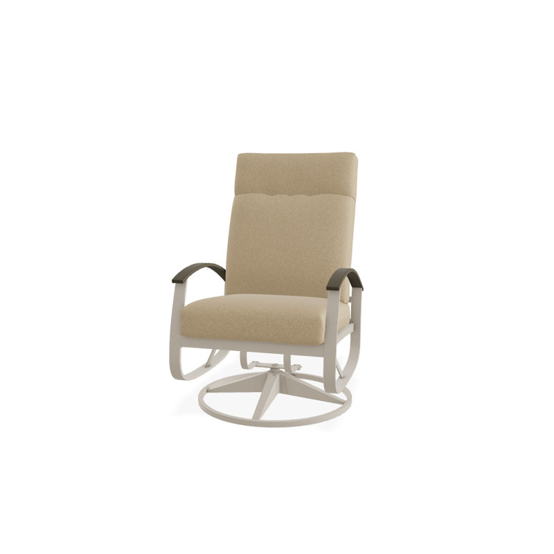 Belle Isle Outdoor Rocker Chair, Canvas Sapphire Blue Sunbrella, Beachwood P40, Textured Black