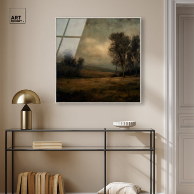 «Dark Field III», reproduction d'art encadrée sur toile par Art Remedy, cadre noir, 12 x 12