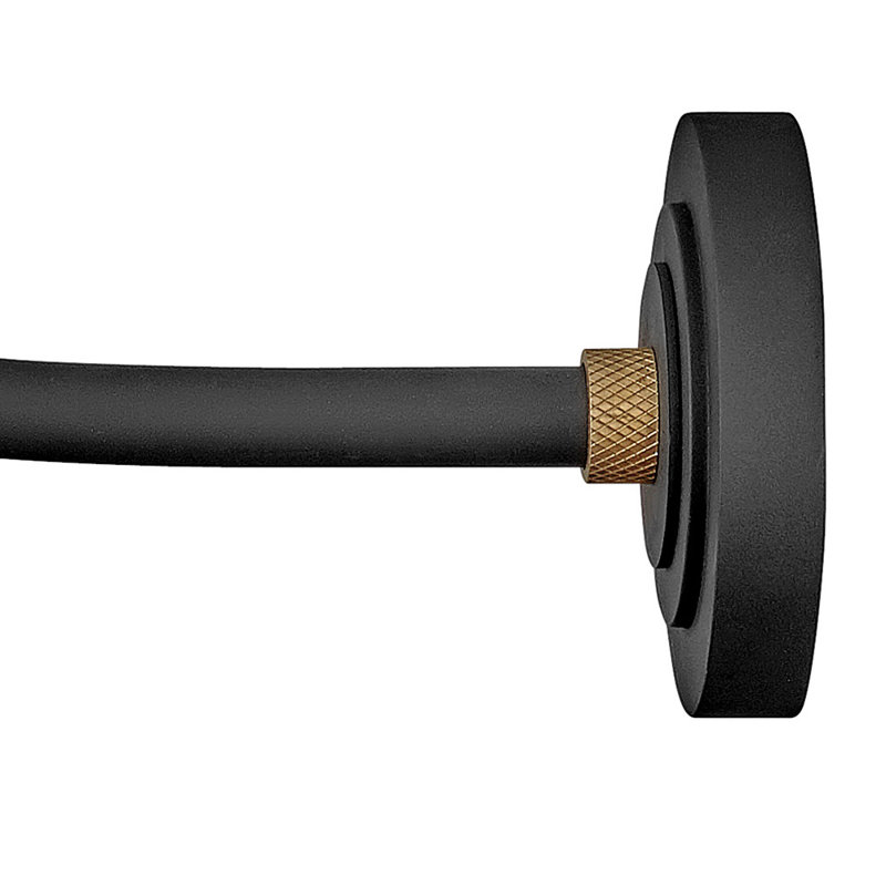 Velarie Aluminium Wall Light, Textured Black, 17.25" H x 16" W x 32.5" D