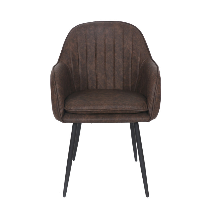 Fauteuil rembourré, Brun foncé