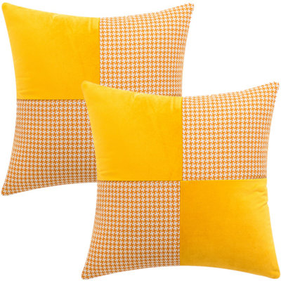 Checkered Cotton Blend Pillow Cover