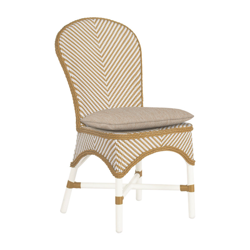 Chaise d'appoint d'extérieur Savoy N-Dura, Craie / blanc / naturel, Trépointe, Toile sable