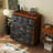 Simple Retro Brown Solid Wood Twelve-Drawer Chest-109583591