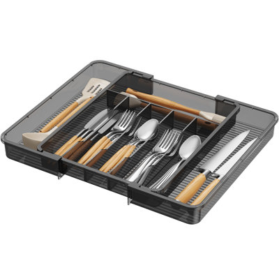 Silverware Organizer For Kitchen Drawer, Expandable Utensil Tray For Spoons Forks Knives, Adjustable Flatware Cutlery Holder Storage, Large