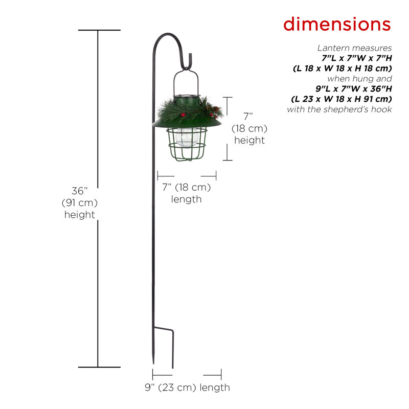 Alpine Solar LED Lantern, Green