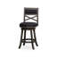 Tabouret de bar 30 po gris patiné avec housse en tissu gris anthracite - choix gris pivotant, rehausse l'apparence de l'espace-91321746
