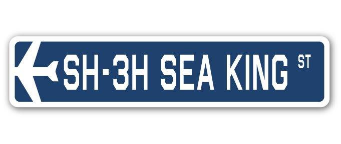 Plaque de rue militaire en aluminium Bragdon SH-3H Sea King Air Force, H 6 po x l 24 po x P 1 po