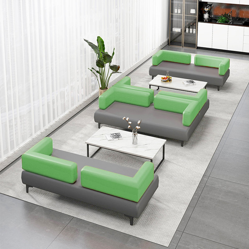 Banc rembourré en similicuir, Gris / vert
