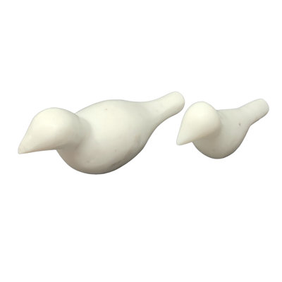 Set of 2 Marble Doves White
