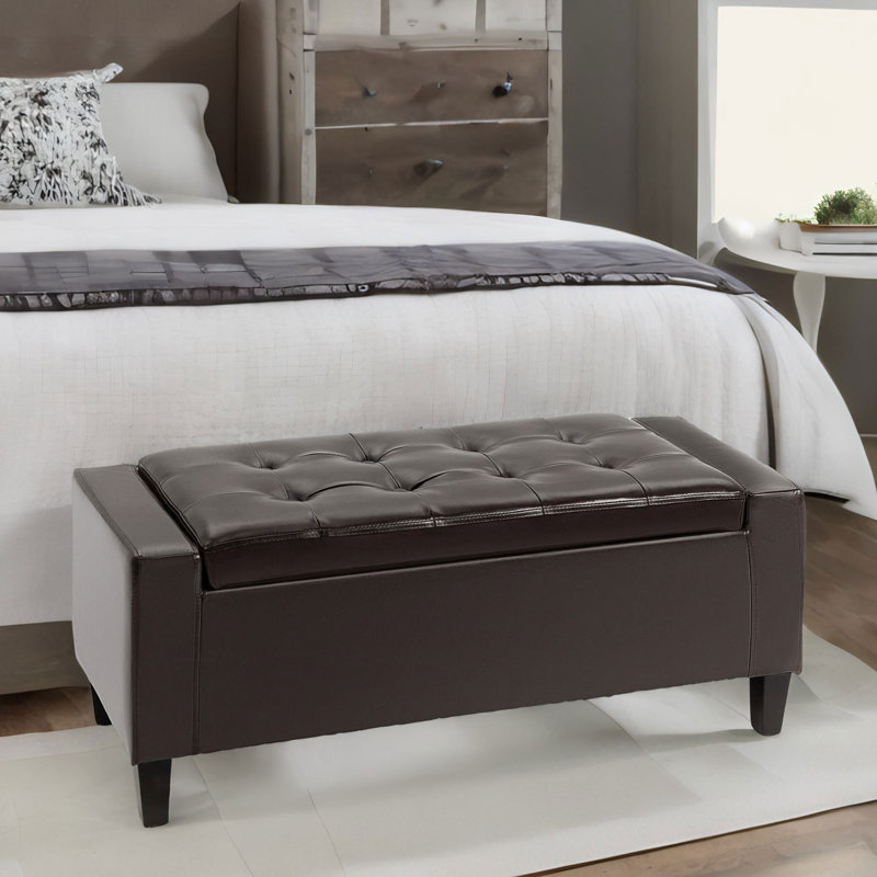Upholstered Bench, Brown
