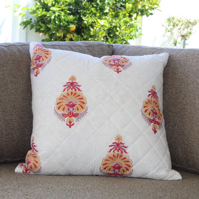 Floral Cotton Pillow Cover