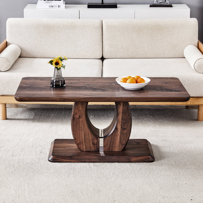 Table basse rectangulaire avec finition noyer - ajoute de l'élégance à l'autocollant grain de maison Facile à nettoyer et à entretenir