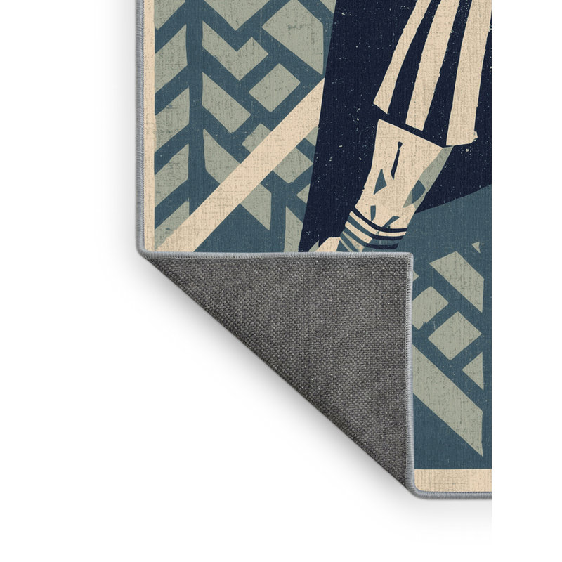 Tapis gris moelleux en tissu moelleux de couleur tribal Spearman, 6 X 9